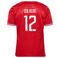 Dánsko Kasper Dolberg #12 Domáci futbalový dres ME 2024 Krátky Rukáv